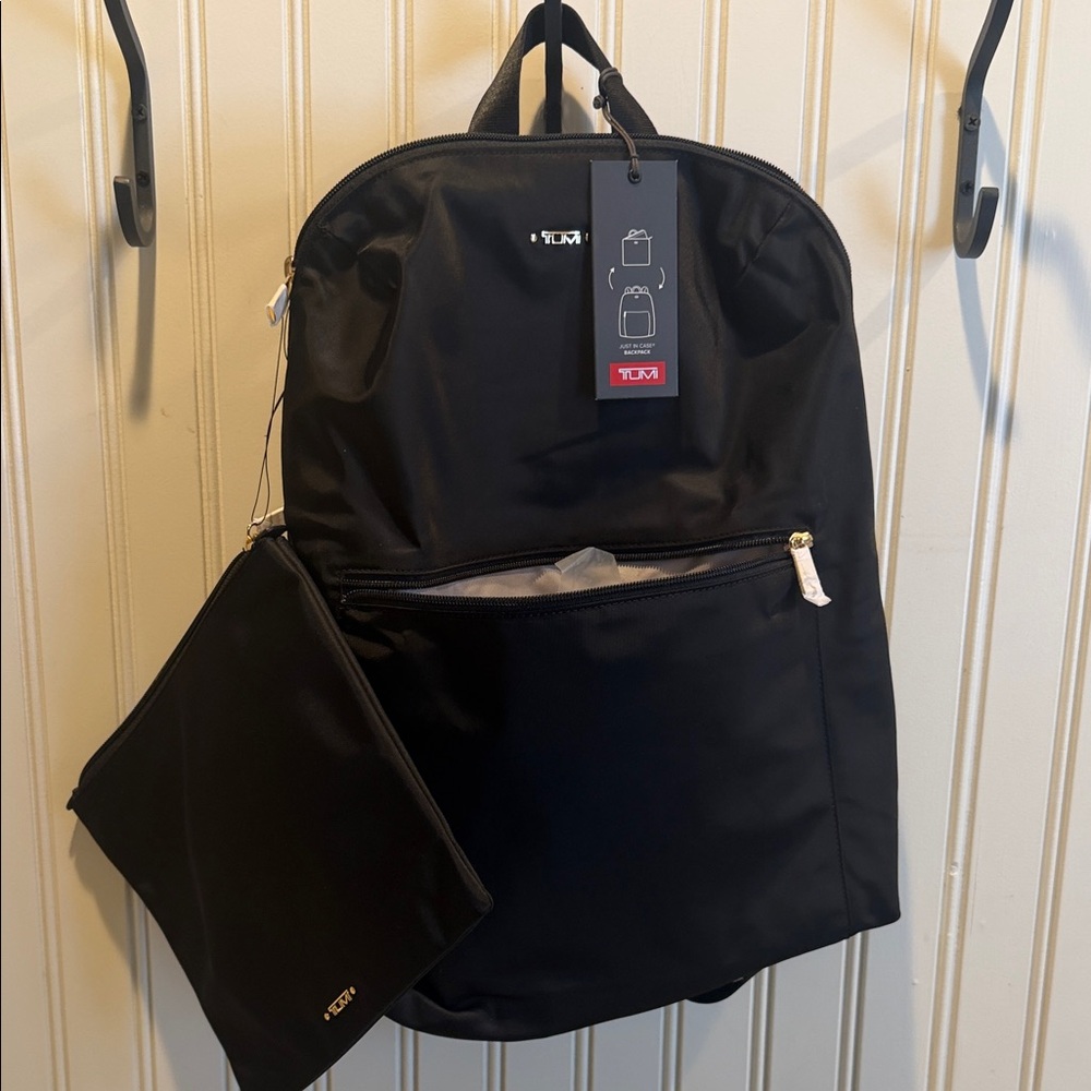 TUMI Voyageur Just In Case Black Backpack with Detachable Pouch
